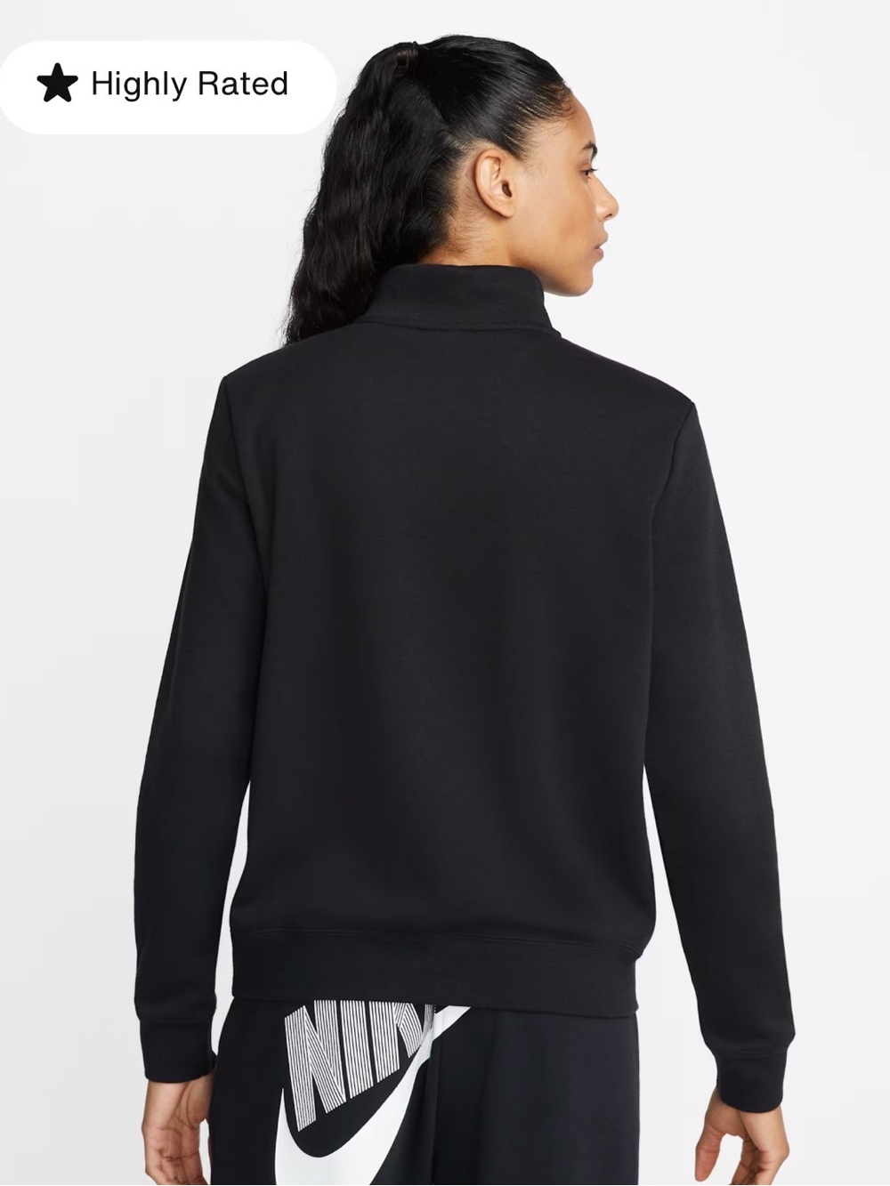 Nike Black Women's Half-Zip Pullover Sweatshirt - Picture 2 of 5